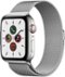 Apple Watch Series 5 (GPS + Cellular) 44mm Stainless Steel Case with Stainless Steel Milanese Loop - Stainless Steel (Verizon) - (2019)-Front_Standard