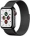 Apple Watch Series 5 (GPS + Cellular) 44mm Space Black Stainless Steel Case with Space Black Milanese Loop - Space Black Stainless Steel (Verizon) - (2019)-Front_Standard