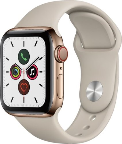 Apple Watch Series 5 (GPS + Cellular) 40mm Gold Stainless Steel Case with Stone Sport Band - Gold Stainless Steel (Verizon)
