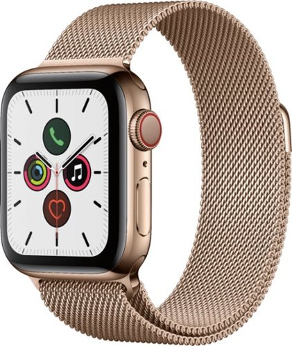 Apple Watch Series 5 (GPS + Cellular) 40mm Gold Stainless Steel Case with Gold Milanese Loop - Gold Stainless Steel (Verizon) - (2019)-Front_Standard 