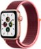 Apple Watch SE (GPS + Cellular) 40mm Aluminum Case with Plum Sport Loop - Gold (Verizon) - (2020)-Front_Standard