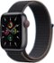 Apple Watch SE (1st Generation, GPS + Cellular) 40mm Aluminum Case with Charcoal Sport Loop - Space Gray (Verizon) - (2020)-Front_Standard