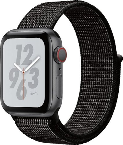 Apple Watch Nike+ Series 4 (GPS + Cellular) 40mm Space Gray Aluminum Case with Black Nike Sport Loop - Space Gray (Verizon) - (2018)-Left_Standard 