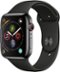 Apple Watch Series 4 (GPS + Cellular) 44mm Space Black Stainless Steel Case with Black Sport Band - Space Black Stainless Steel (Verizon) - (2018)-Left_Standard