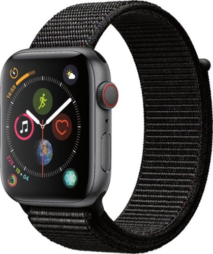 Apple Watch Series 4 (GPS + Cellular) 44mm Space Gray Aluminum Case with Black Sport Loop - Space Gray (Verizon) - (2018)-Left_Standard