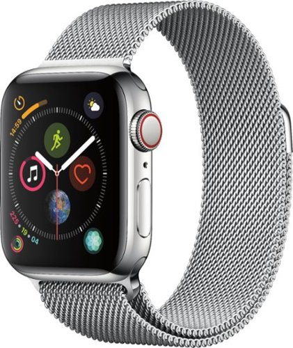 Apple Watch Series 4 (GPS + Cellular) 40mm Stainless Steel Case with Milanese Loop - Stainless Steel (Verizon) - (2018)-Left_Standard 