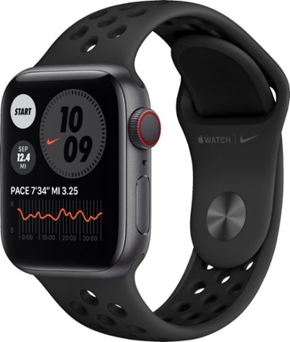 Apple Watch Nike Series 6 (GPS + Cellular) 40mm Space Gray Aluminum Case with Anthracite/Black Nike Sport Band - Space Gray (Verizon)