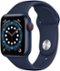 Apple Watch Series 6 (GPS + Cellular) 40mm Blue Aluminum Case with Deep Navy Sport Band - Blue (Verizon) - (2020)-Front_Standard