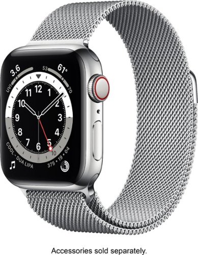 Apple Watch Series 6 (GPS + Cellular) 40mm Silver Stainless Steel Case with Silver Milanese Loop - Silver (Verizon)