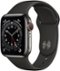 Apple Watch Series 6 (GPS + Cellular) 40mm Graphite Stainless Steel Case with Black Sport Band - Space Gray (Verizon) - (2020)-Front_Standard