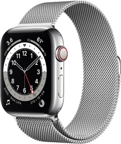 Apple Watch Series 6 (GPS + Cellular) 44mm Silver Stainless Steel Case with Silver Milanese Loop - Silver (Verizon)