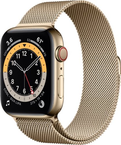 Apple Watch Series 6 (GPS + Cellular) 44mm Stainless Steel Case with Gold Milanese Loop - Gold (Verizon)