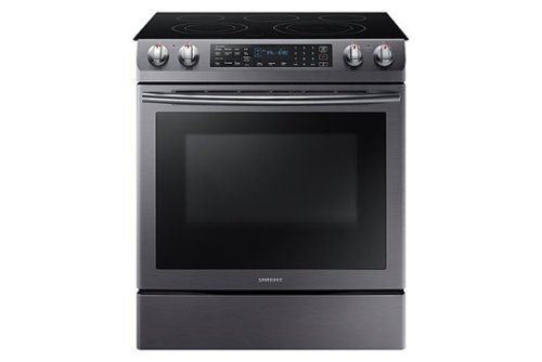  Samsung - 5.8 Cu. Ft. Self-Cleaning Fingerprint Resistant Slide-In Electric Convection Range