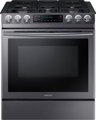  Samsung - 5.8 Cu. Ft. Self-Cleaning Fingerprint Resistant Slide-In Gas Convection Range