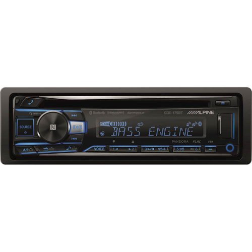 Alpine - In-Dash CD Receiver - Built-in Bluetooth - Satellite Radio-ready with Detachable Faceplate - Black