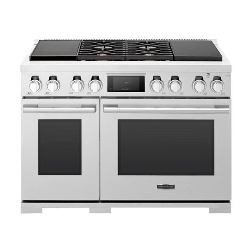 Signature Kitchen Suite - Self-Cleaning Freestanding Double Oven Dual Fuel Convection Range - Stainless steel