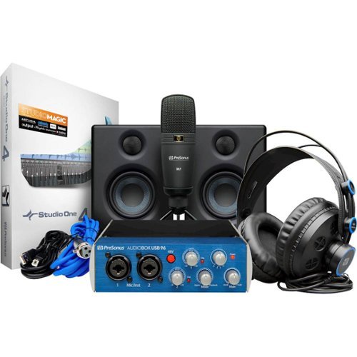 PreSonus - AudioBox 96 Studio Ultimate Dual 3.5" 50W 2-Way Reference Monitors (Pair) - Black-Front_Standard 