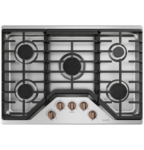 

Knobs for Café Gas Cooktops (Set of 5) - Brushed copper