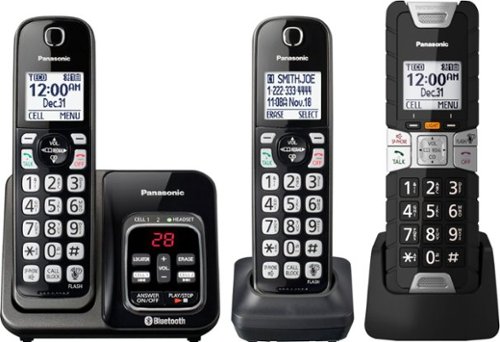 Panasonic - KX-TGD583M DECT 6.0 Expandable Cordless Phone System with Digital Answering System - Black-Angle_Standard 