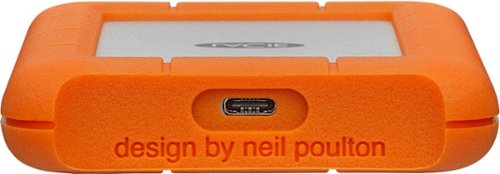 LaCie Rugged 1TB External USB-C, USB 3.1 Gen 1 Portable Hard Drive - Orange/Silver WORLDWIDE DELIVERY