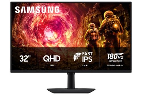 Samsung - 32" Odyssey G5 (G50F) QHD Fast IPS 180Hz 1ms G-Sync & FreeSync Compatible Gaming Monitor (DisplayPort, HDMI) - Black