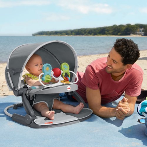 Fisher-Price On-the-Go Sit-Me-Up Infant Floor Seat - Gray Hexagon GLOBAL SHIPPING