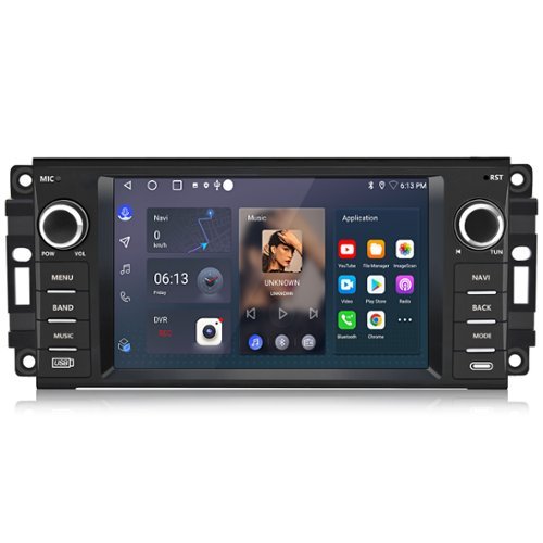 Junsun - For Jeep DODGE Chrysler Carplay Android 14 2+64GB 7"Car Stereo Radio GPS Navi WIFI RDS SWC Blutooth - Black-Front_Standard 