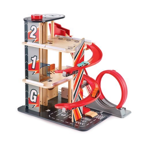 Hape Gearhead Stunt Garage Wooden High-Rise Car Parking Lot Kid's Playset INTERNATIONAL SHIPPING