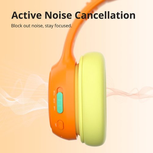 Tronsmart KH03 Active Noise Cancelling Wireless Headphones w/ 74/85/93dB Safe Volume, LED Lights, 70H Playtime for School Travel - Orange BUY IN SINGAPORE