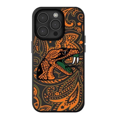 Keyscaper - NCAA - Florida A&M Rattlers Paisley iPhone Magnetic Bump Case - 16 Pro Max - Black-Front_Standard 