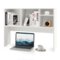 Costway - Computer Desktop Bookcase Countertop Storage Bookshelf Organizer with 4 Cubbies - White-Front_Standard 