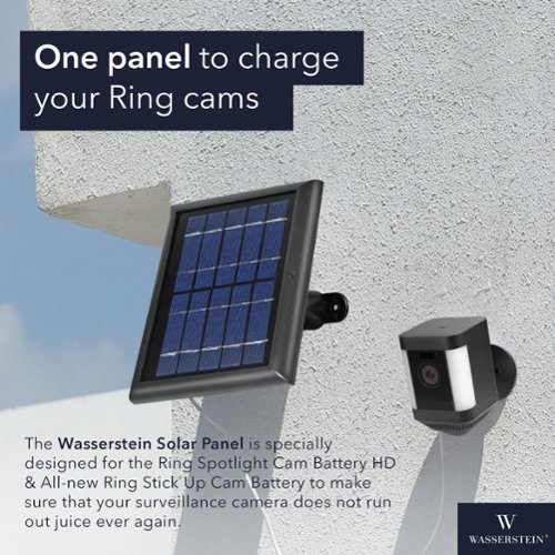 Wasserstein Solar Panel for Ring Spotlight Camera Battery and Ring