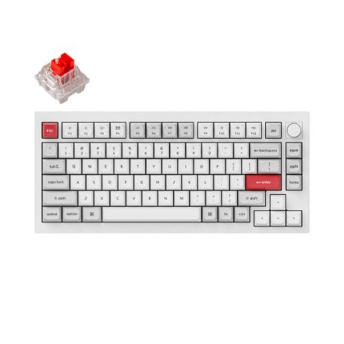 Keychron - Q1 Pro Red Switch Mechanical Keyboard Mac or PC - White-Front_Standard 