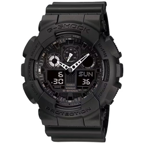 Casio - G-Shock Analog Digital Watch with Magnetic Resistance and 200M Water Protection - GA-100-1A1 - Black-Front_Standard 