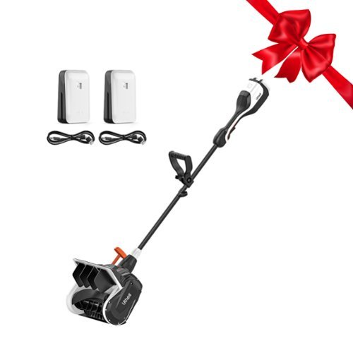 Litheli - Cordless Brushless Snow Shovel, 40V(2x20V) 13-Inch Battery Powered Snow Blower, Electric Snow Thrower with Direc - BLACK AND WHITE-Front_Standard 