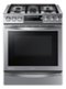 Samsung - 5.8 cu. ft. Slide-in Gas Chef Collection Range with True Convection - Stainless steel-Front_Standard 