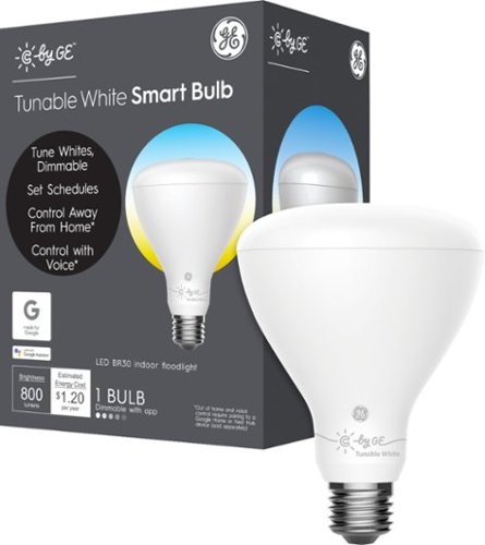 C by GE - BR30 Bluetooth Smart LED Floodlight Bulb with Google Assistant/Alexa/HomeKit - Adjustable White-Front_Standard 