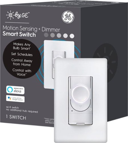 GE - CYNC Dimmer + Motion Sensor Smart Switch, Neutral Wire Required, Bluetooth and 2.4 GHz Wifi (Packaging May Vary) - White