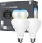 C by GE - BR30 Bluetooth Smart LED Floodlight Bulb with Google Assistant/Alexa/HomeKit (2-Pack) - Adjustable White-Front_Standard 