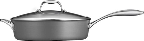Tramontina - Gourmet Hard Anodized 5.5-Qt Non-Stick Covered Deep Saute Pan - Dark Gray-Angle_Standard 