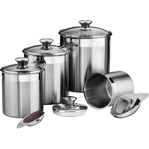 Tramontina - Gourmet 8-Piece Canister & Scoops Set - Fine Satin
