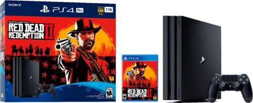  Sony - PlayStation 4 Pro 1TB Red Dead Redemption 2 Console Bundle - Jet Black