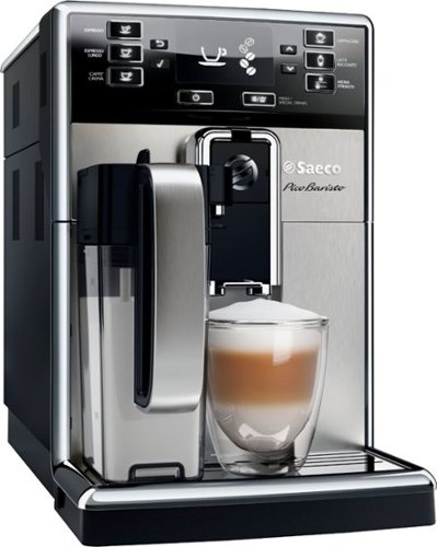  Saeco - PicoBaristo Milk Carafe Super Automatic Espresso Machine, Stainless Steel - Black/Silver