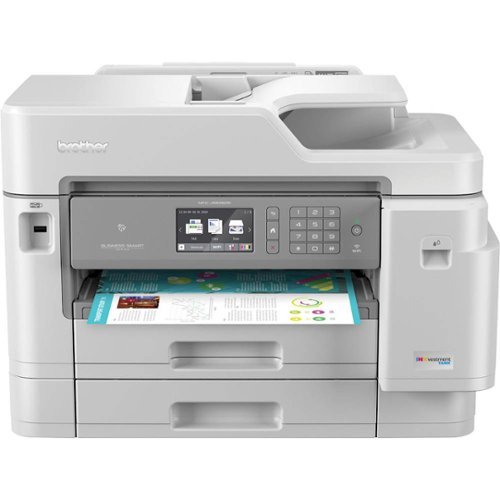Brother - INKvestment Tank MFC-J5945DW Wireless Color All-In-One Inkjet Printer - White/Gray-Front_Standard 