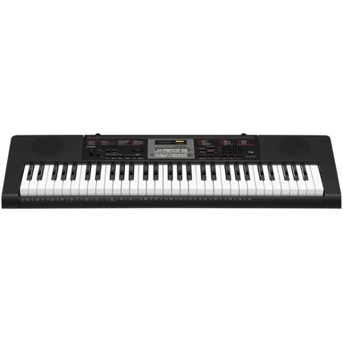 Casio - Portable Keyboard with 61 Piano-Style Keys - Black-Front_Standard 