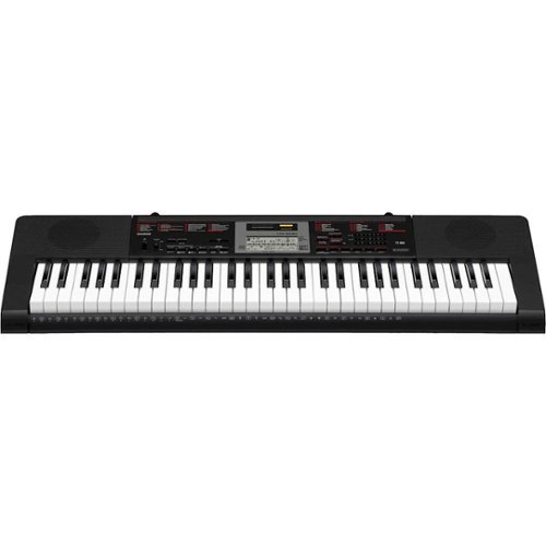 Casio - Portable Keyboard with 61 Piano-Style Keys - Black-Front_Standard 