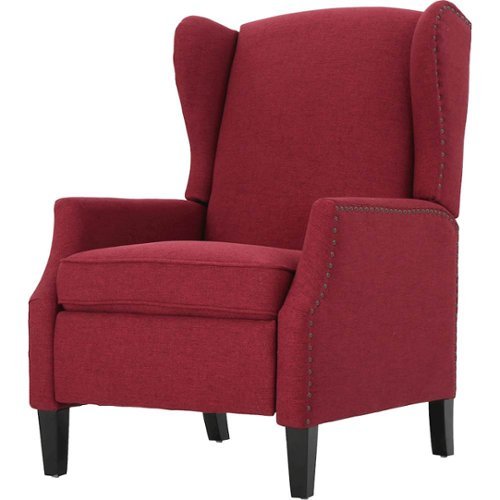 Noble House - Muncie Recliner - Deep Red-Front_Standard 