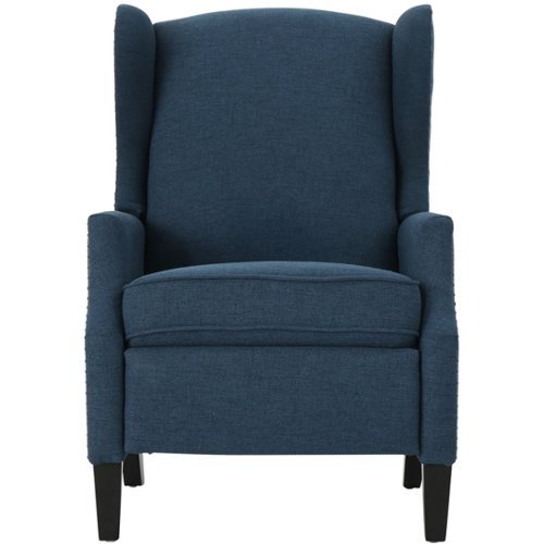 Noble House - Muncie Recliner - Navy Blue-Front_Standard 