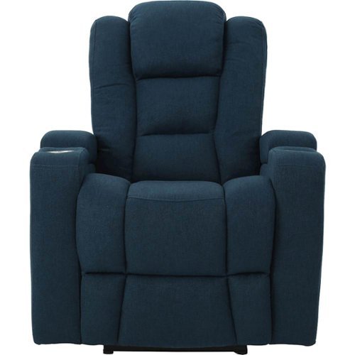 Noble House - Venice Power Recliner - Navy Blue-Front_Standard 