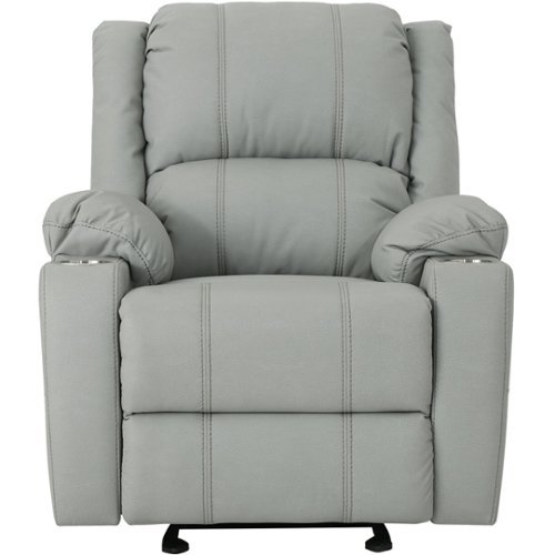 Noble House - Kirksville Recliner - Light Gray-Front_Standard 